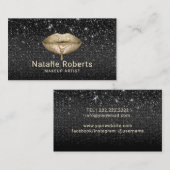 化粧アーティスト金ゴールドドリップスリップスブモダンラックグリッター 名刺 (正面/裏面)