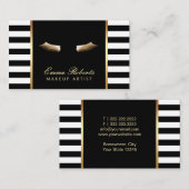 化粧アーティスト金ゴールドラッシュストライプ 名刺 (正面/裏面)