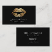 化粧アーティスト金ゴールド唇黒 名刺 (正面/裏面)