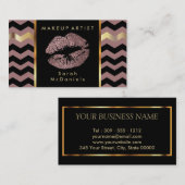 化粧アーティスト(シェブロン金ゴールドアクセント付き) 名刺 (正面/裏面)