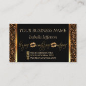 化粧アーティスト(ヒョウ&金ゴールド唇付き) 名刺 (裏面)