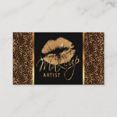 化粧アーティスト(ヒョウ&金ゴールド唇付き) 名刺 (正面)