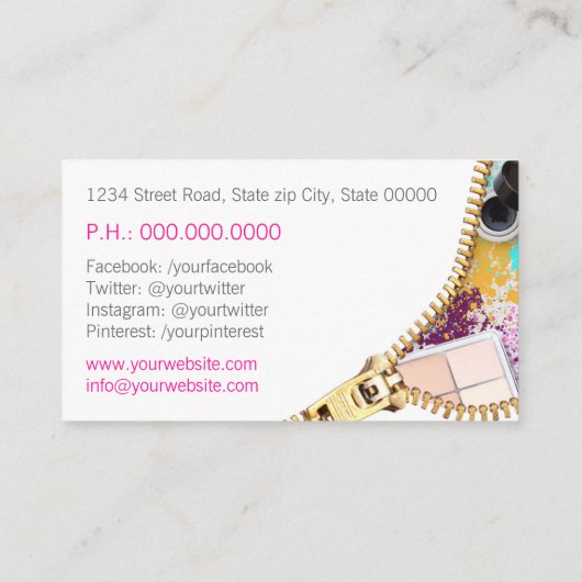 化粧アーティスト 名刺 (裏面)