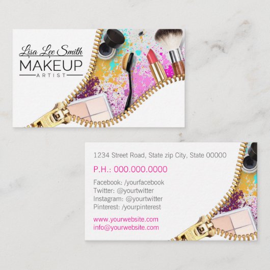 化粧アーティスト 名刺 (正面/裏面)