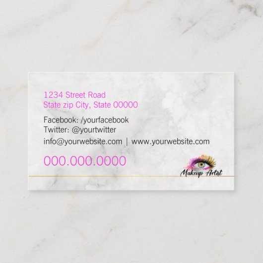 化粧アーティスト 名刺 (裏面)