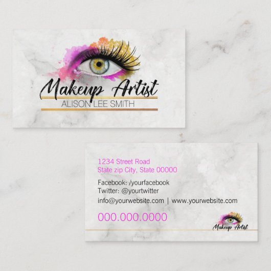 化粧アーティスト 名刺 (正面/裏面)