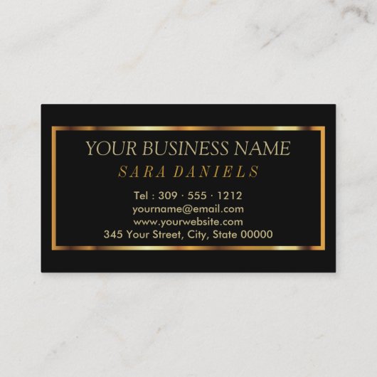 化粧アーティスト(大理石金ゴールドアクセント付) 名刺 (裏面)