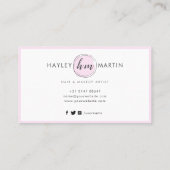 化粧アーティスト/美しいサロンカスタムロゴ- ロイヤリティカード (裏面)