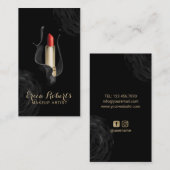 化粧アーティスモダントブラックフローラレッド口紅 名刺 (正面/裏面)