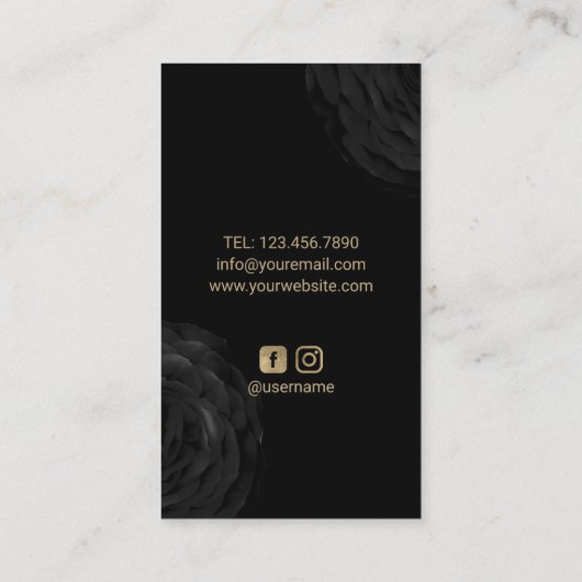 化粧アーティスモダントブラックフローラレッド口紅 名刺 (裏面)