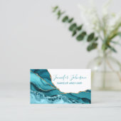 化粧エレガントタイポグラフィティール(緑がかった色)酸塩 名刺 (スタンド正面)