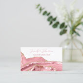 化粧エレガントタイポグラフィバラ石英エーゲート 名刺 (スタンド正面)