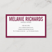 化粧エレガントタイポグラフィ赤グリッター唇 名刺 (裏面)