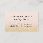 化粧エレガントタイポグラフィ赤面シック金ゴールドグリッター 名刺 (裏面)