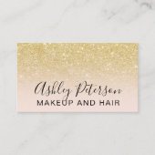 化粧エレガントタイポグラフィ赤面シック金ゴールドグリッター 名刺 (正面)