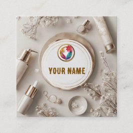 化粧エレガント品配置 スクエア名刺