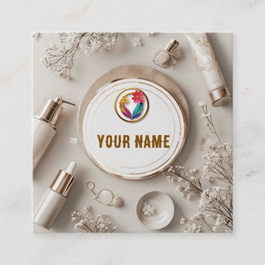 化粧エレガント品配置 スクエア名刺 (正面)