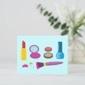 化粧カラフルする ポストカード (スタンド正面)