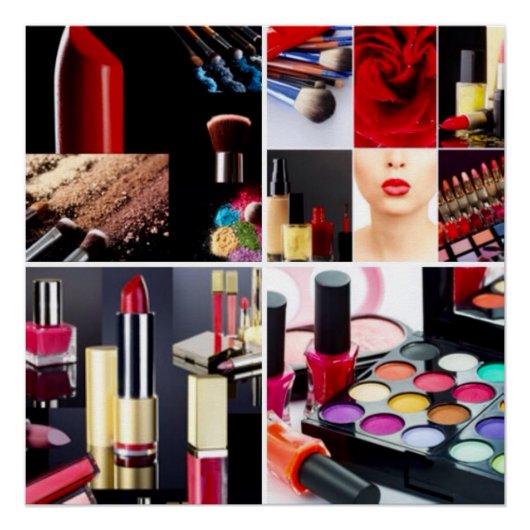 化粧カラフルコラージュ ポスター (正面)