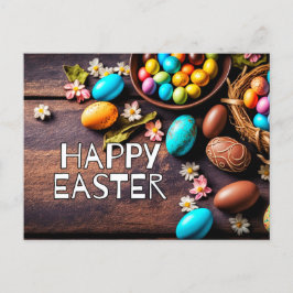 化粧カラフル卵ハッピーイースター ポストカード