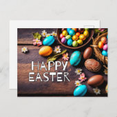 化粧カラフル卵ハッピーイースター ポストカード (正面/裏面)