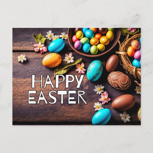 化粧カラフル卵ハッピーイースター ポストカード (正面)
