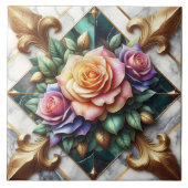 化粧カラフル背景バラ配置 タイル (正面)