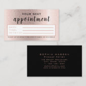 化粧サロンバラ金ゴールドグラデーショントレンディーグリッターブラック 予約カード (正面/裏面)