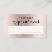 化粧サロンバラ金ゴールドグラデーショントレンディーグリッターブラック 予約カード (正面)