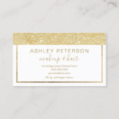 化粧シックエレガント金ゴールドグリッター幾何学枠 名刺 (裏面)
