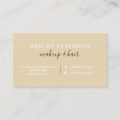 化粧シックタイポグラフィ大理石光金ゴールドグリッター 名刺 (裏面)