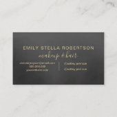 化粧スクリプトタイポグラフィ金ゴールド黒の水彩 名刺 (裏面)