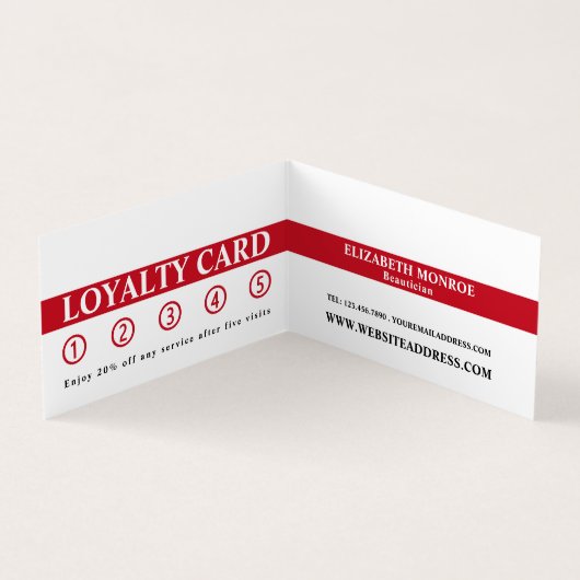 化粧スタイリッシュデザイン、美容師、ロイヤリティカード、 名刺 (内部)
