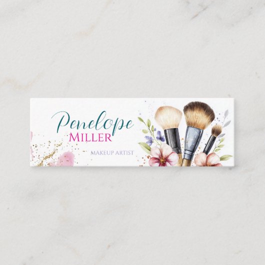 化粧スタイリッシュブラシ付き名刺 スキニー名刺 (正面)