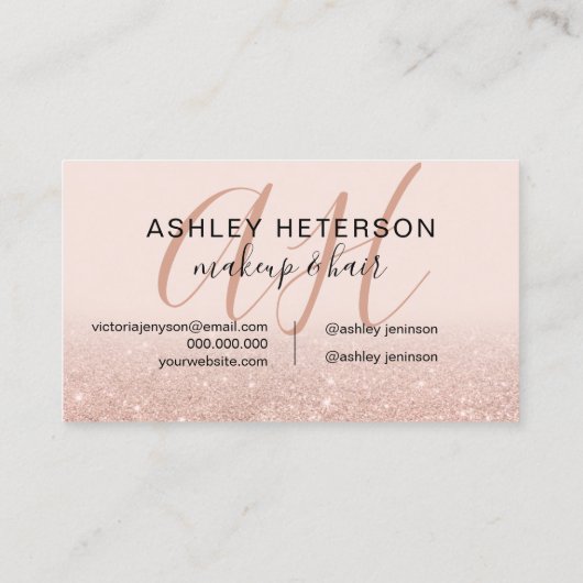 化粧スモノグラムのクリプトバラ金ゴールドグリッター赤面 名刺 (裏面)