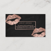 化粧タイポグラフィ唇バラ金ゴールド黒板 名刺 (裏面)
