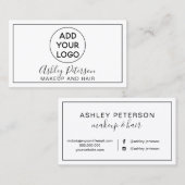 化粧タイポグラフィ白黒ミニマリストフレーム 名刺 (正面/裏面)