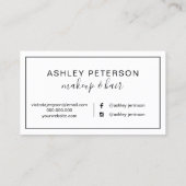 化粧タイポグラフィ白黒ミニマリストフレーム 名刺 (裏面)