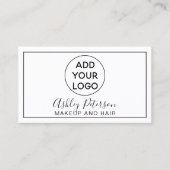 化粧タイポグラフィ白黒ミニマリストフレーム 名刺 (正面)