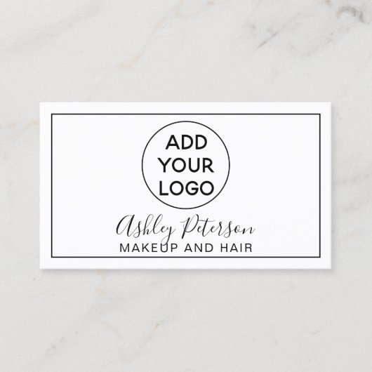 化粧タイポグラフィ白黒ミニマリストフレーム 名刺 (正面)