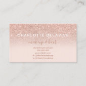 化粧バラ金ゴールドグリッターグラデーションピンク文字 名刺 (裏面)