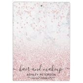 化粧バラ金ゴールドグリッター大理石スパークル紙吹雪 クリップボード (裏面)