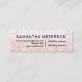 化粧バラ金ゴールドグリッター大理石スパークル紙吹雪 スキニー名刺 (裏面)