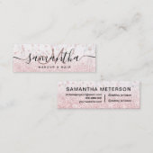 化粧バラ金ゴールドグリッター大理石スパークル紙吹雪 スキニー名刺 (正面/裏面)