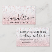 化粧バラ金ゴールドグリッター大理石スパークル紙吹雪 名刺 (正面/裏面)