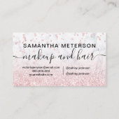 化粧バラ金ゴールドグリッター大理石スパークル紙吹雪 名刺 (裏面)