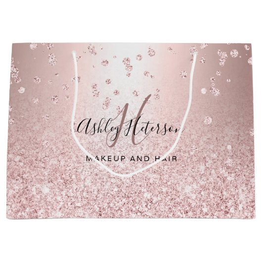 化粧バラ金ゴールドグリッター金属スパークル紙吹雪 ラージペーパーバッグ (正面)