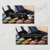 化粧パレットとブラシ | モダン 名刺 (正面/裏面)