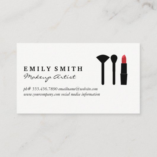 化粧パレットとブラシ |紫の輝き 名刺 (裏面)