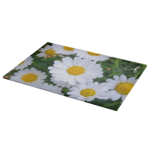 化粧パーソナライズされたガラス切断板デイジー カッティングボード (角)